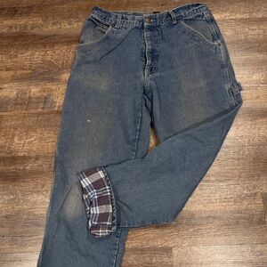 1 pair Canyon Creek Painters carpenters pants flannel lined Jeans 34 x 32